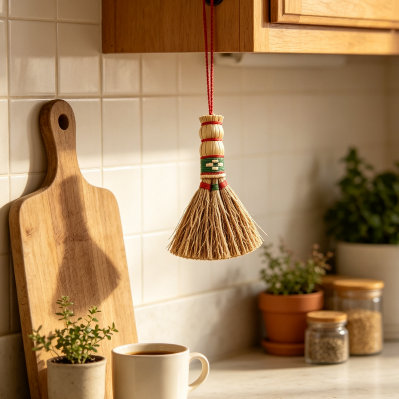 Sorghum Broom Pendant