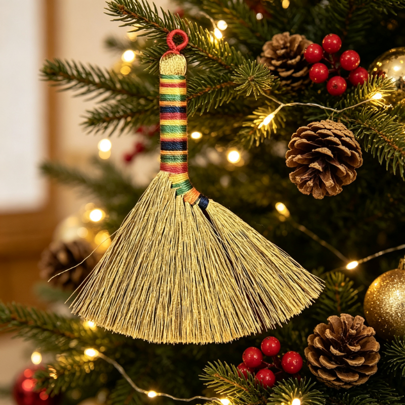 Sorghum Broom Pendant
